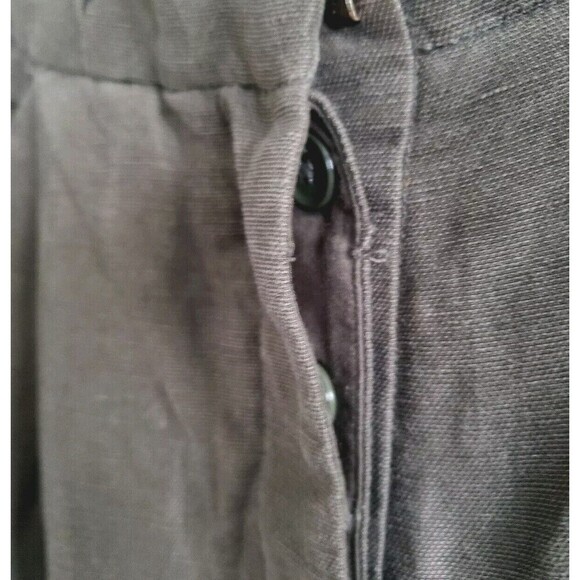 Aritzia Wilfred Linen Pants Women’s 6 Green High Waist Crop Legs Rolled Cuff - Picture 6 of 9